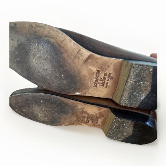 Johnston & Murphy Domani Loafers 10N Narrow Leather Brown Tassel Italy - Picture 7 of 7